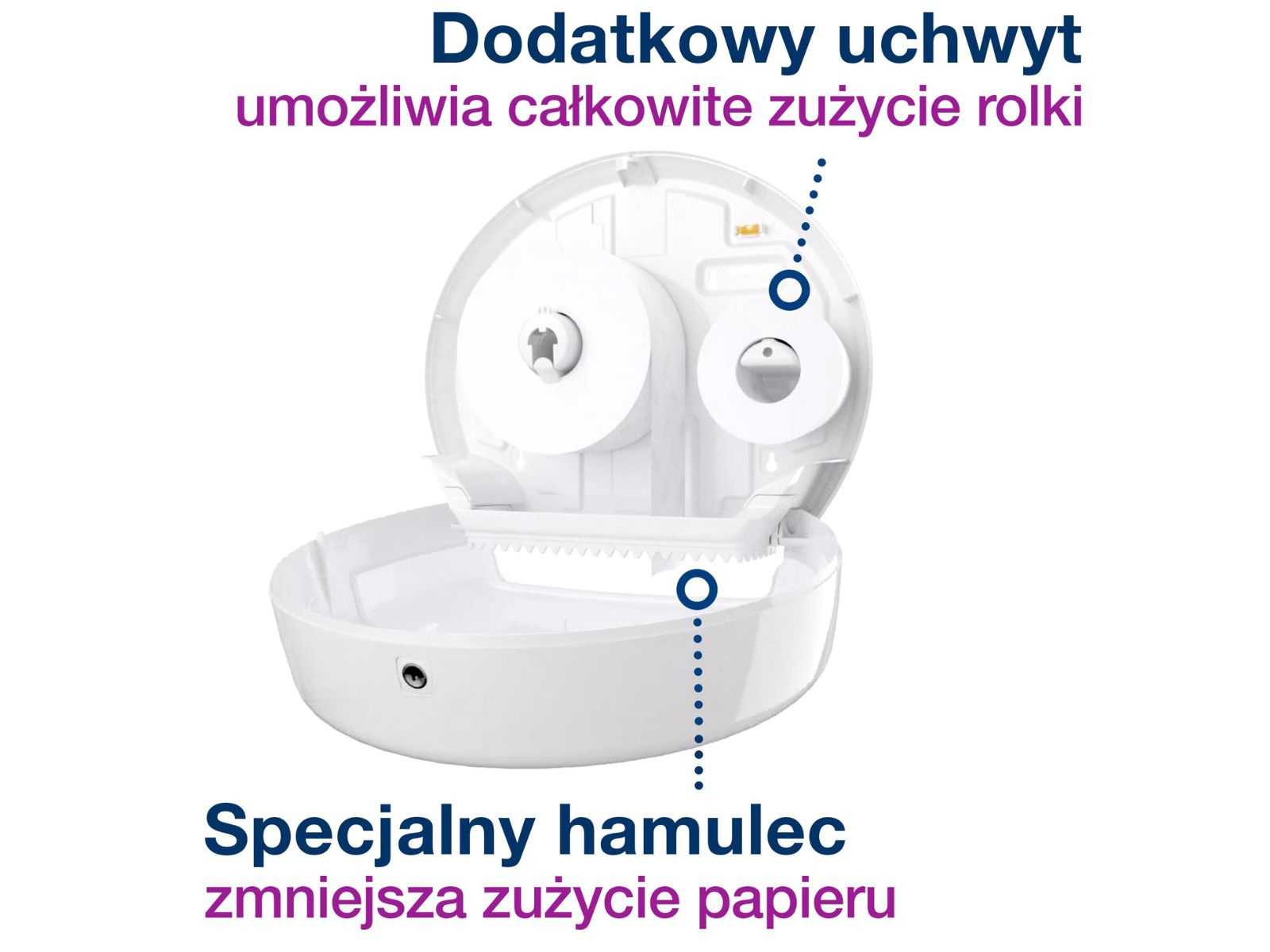 Dozownik papieru toaletowego T2 Tork 555000 Biały